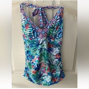 Tommy Bahama “palm party” reversible tankini swim top size XS - new with tags!